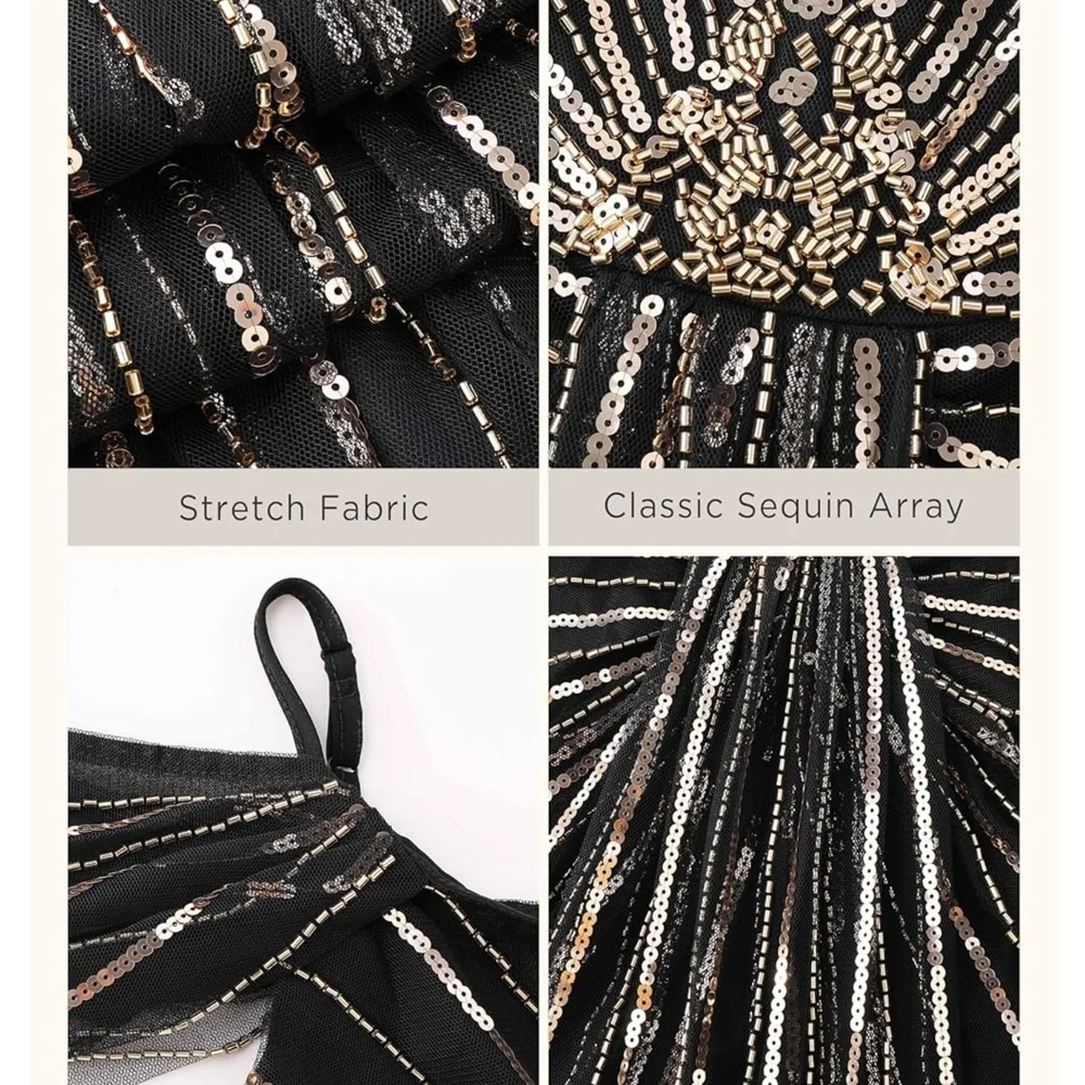 Black and Gold Embellished Gown - Picture 2 of 3